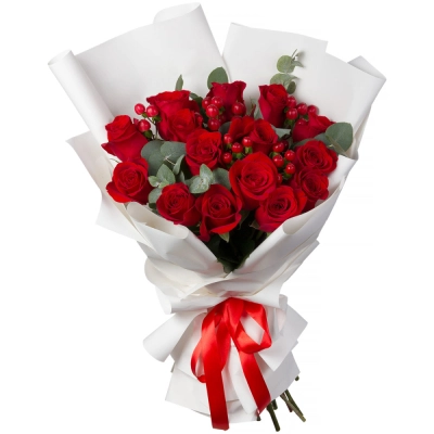 Букет «История любви» – 15 красных роз для вашей прекрасной истории Барнаул Алтайский край