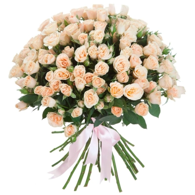 Нежный букет из персиковых кустовых роз – воплощение изысканности Барнаул Алтайский край Нежный букет из персиковых кустовых роз – воплощение изысканности Барнаул Алтайский край