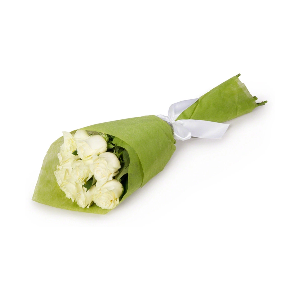 Букет из 9 белых роз в фетре Букет из 9 белых роз в фетре