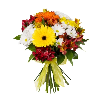 Букет «Красочный фонтан» — яркая симфония из альстромерий, гербер и хризантем Барнаул Алтайский край Букет «Красочный фонтан» — яркая симфония из альстромерий, гербер и хризантем Барнаул Алтайский край