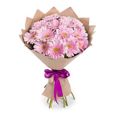 Нежный букет из 15 розовых гербер – воплощение трогательных чувств Барнаул Алтайский край Нежный букет из 15 розовых гербер – воплощение трогательных чувств Барнаул Алтайский край