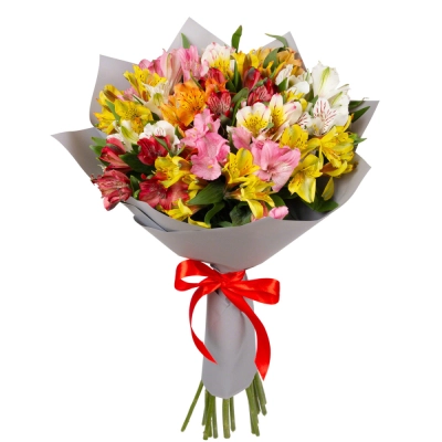 Букет «Рассвет» из разноцветных альстромерий Барнаул Алтайский край Букет «Рассвет» из разноцветных альстромерий Барнаул Алтайский край