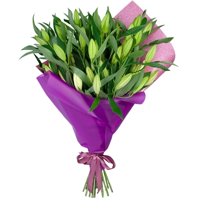 Изысканный букет из 15 свежих лилий – королевский подарок Барнаул Алтайский край