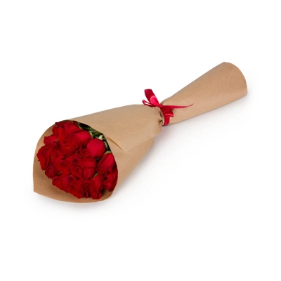Букет из красных роз в крафтовой упаковке Барнаул Алтайский край