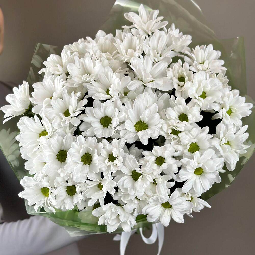 Букет «Мечты о лете» – свежесть белых хризантем Барнаул Алтайский край