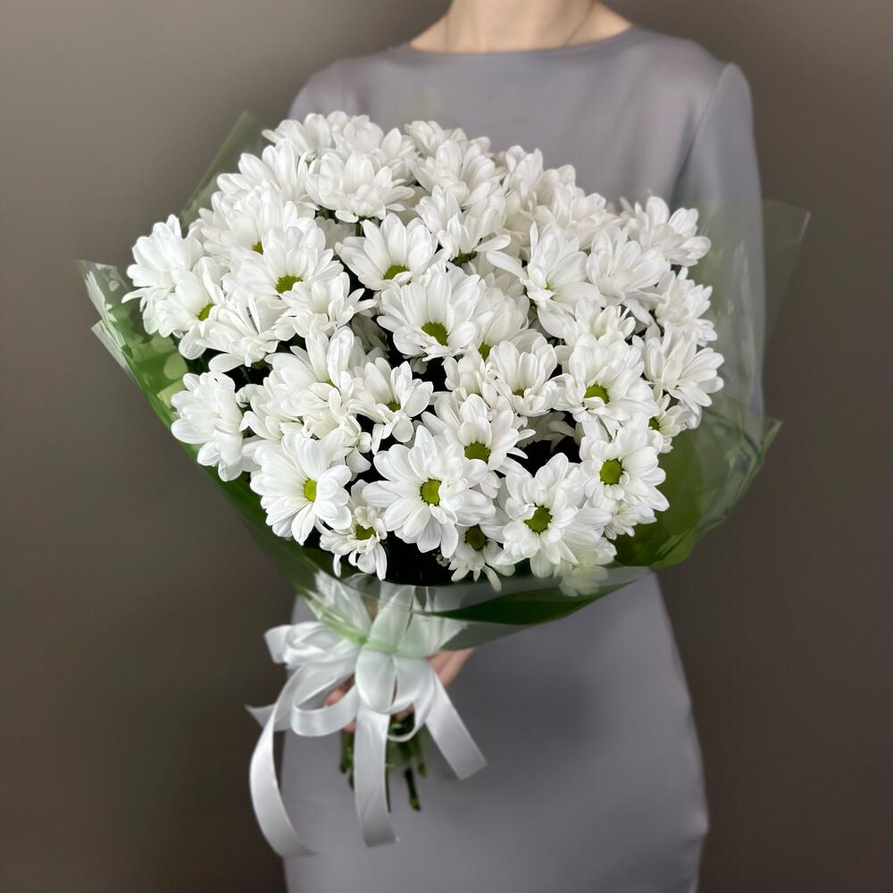 Букет «Мечты о лете» – свежесть белых хризантем Барнаул Алтайский край