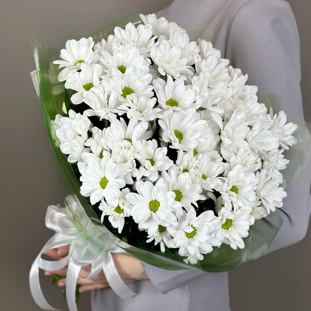 Букет «Мечты о лете» – свежесть белых хризантем Барнаул Алтайский край
